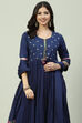 Pink Cotton Anarkali Kurta Palazzo Suit Set image number 6