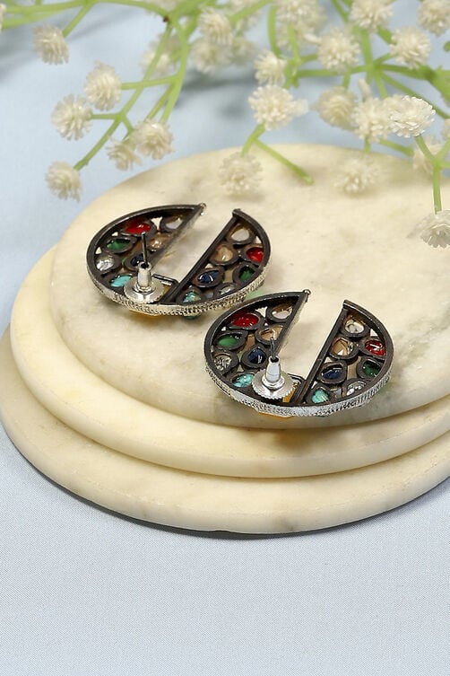 Multi-Colored Gold-Plated Studs image number 2