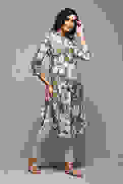 Olive Green LIVA Straight Printed Kurta image number 3