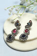 Blue and Pink Silver-Plated Kundan Studded Danglers image number 0