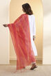 Pink Orange Poly Loom Printed Dupatta image number 1