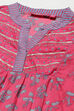 Pink Cotton Tiered Kurta Churidar Suit Set image number 1