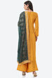 Green Art Silk Easy Stitch Suit Set image number 4
