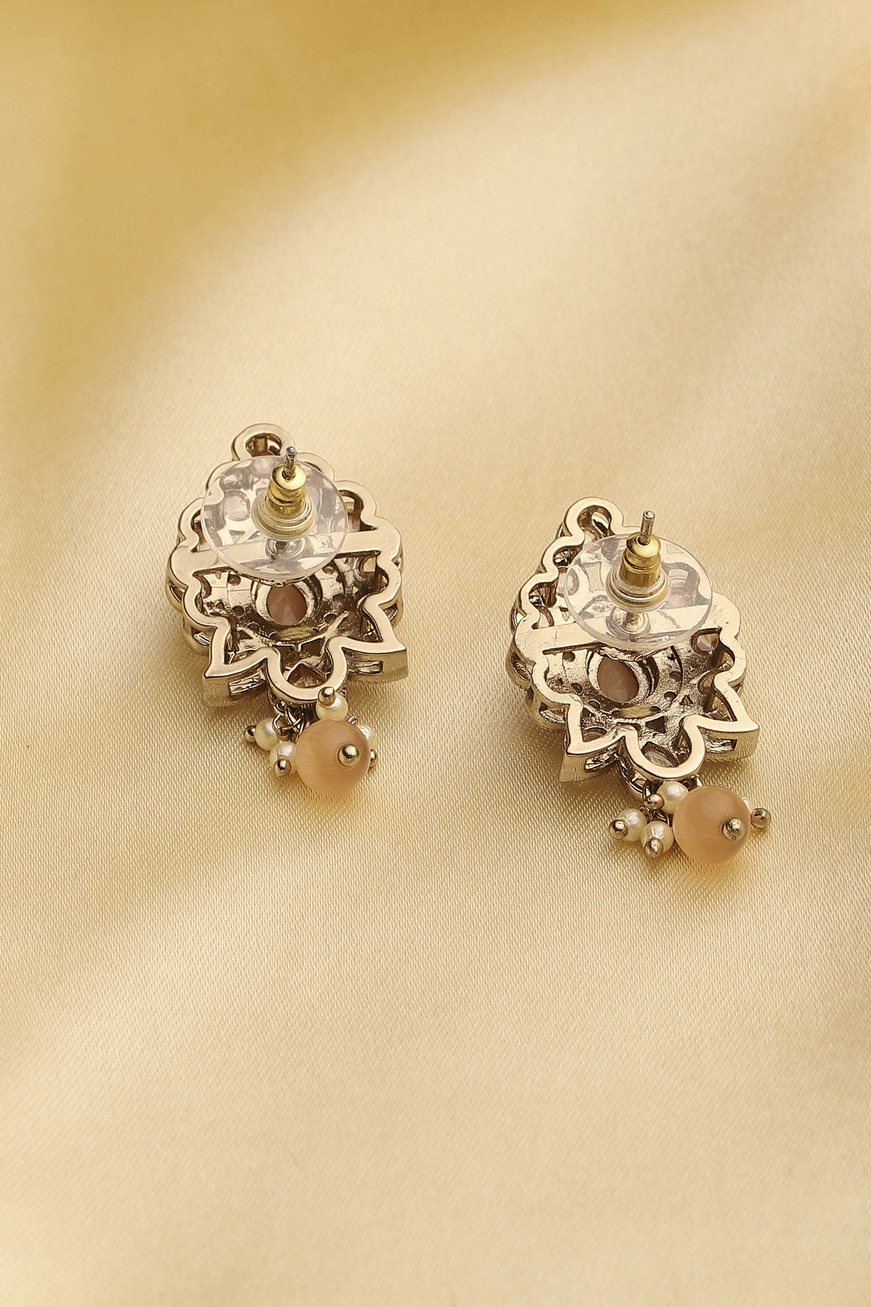 Peach Alloy Drop & Danglers image number 2