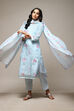 Light Blue Linen Machine Embroidered Unstitched Suit Set image number 10