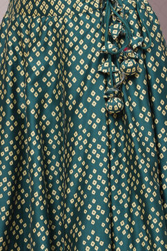 Teal Flared Cotton Skirts image number 1