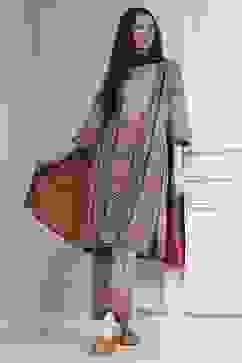 Brown Cotton Printed Straight Suit Set image number 6