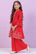 Red Art Silk Kalidar Printed Kurta Set