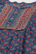 Blue Cotton Unstitched Suit set image number 2