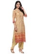 Mustard Chanderi Digital Print Unstitched Suit Set image number 6