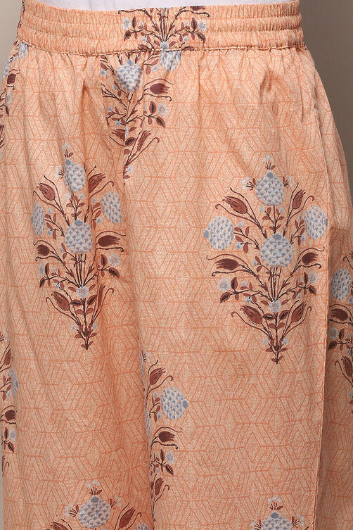 Peach Polyester Gathered Suit Set image number 2