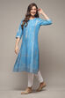Ink Blue Cotton Straight Printed Kurta