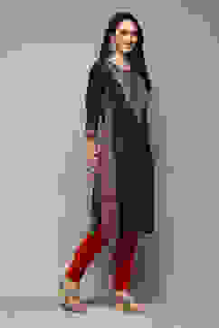 Bottle Green Poly Viscose Straight Printed Kurta image number 3