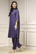 Indigo Blue Printed Straight Suit Set image number 3