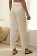 Cream-Colored Cotton Solid Regular Pants image number 5