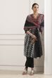 Black Cotton Printed Straight Suit Set