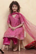 White Polyester Anarkali Suit Set image number 0