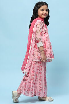 Pink Poly Georgette Peplum Suit Set image number 6