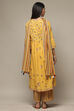 Yellow Cotton Gathered Kurta Palazzo Suit Set image number 2