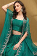 Fuchsia Silk Chanderi Festive Lightweight Flared Lehenga Set image number 9
