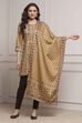 Beige Blended Printed Stole image number 1
