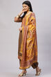 Brown Cotton Blend Digital Print Unstitched Suit Set image number 5