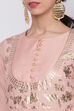 Beige Poly Cotton Anarkali Kurta Churidar Suit Set image number 1