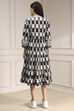 Black and White Cotton Tiered Dress image number 3