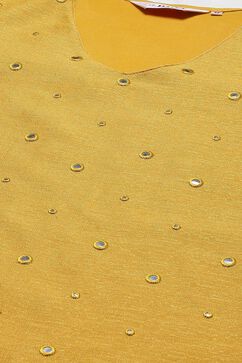 Yellow Art Silk Straight Yarndyed Kurta image number 2