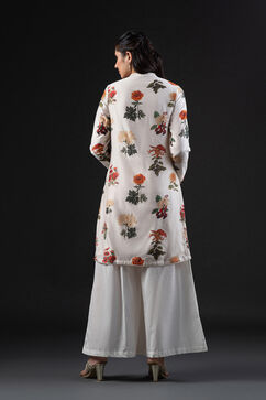 Rohit Bal Off White Cotton Silk Straight Printed Kurta Set image number 4