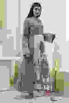 Blue & White Jalabiya Kaftan image number 4