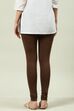 Camel Cotton Blend Solid Churidar image number 4