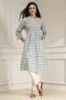 Blue Cotton Printed A-Line Kurta image number 0