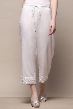 White Rayon Straight Palazzo image number 5