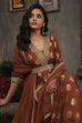 Brown Polyester Kalidar Yarndyed Suit Set image number 1