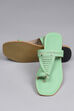 Pista Green Leather Kolhapuri Sandals image number 3