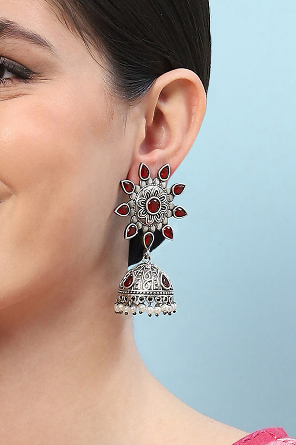 Red Brass Earrings image number 1