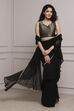 Black Art Silk Pre-draped Saree image number 0