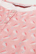 Blush Pink Straight Cotton Three Piece Printed Sleepwear Set image number 1