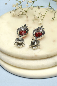 Red Brass Danglers image number 2