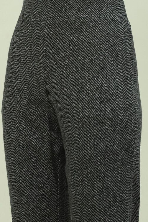 Charcoal Black Cotton Pants image number 1