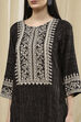 Black Viscose Blend Straight Kurta image number 1