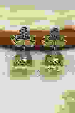 Green Brass Jhumka image number 0