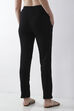 Blue Cotton Lycra Straight Pants image number 5