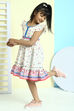 Cream Cotton A-Line Printed Dress image number 0