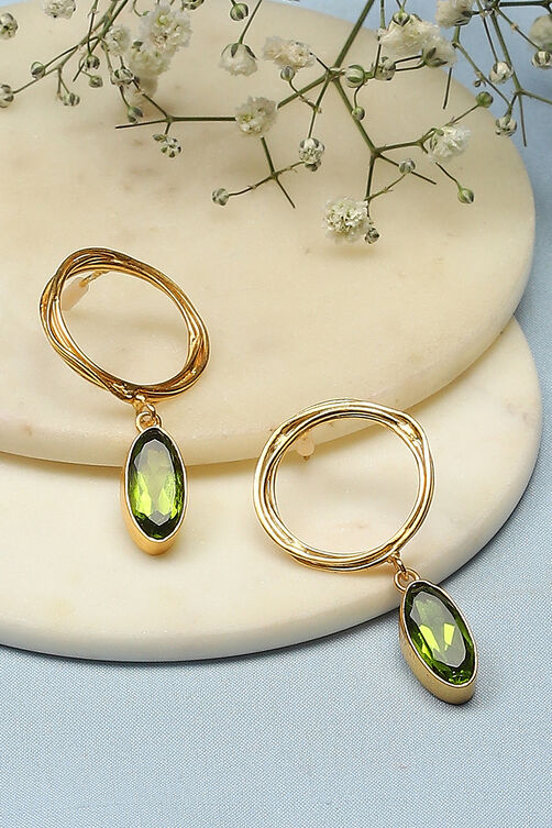 Green Brass earrings image number 0