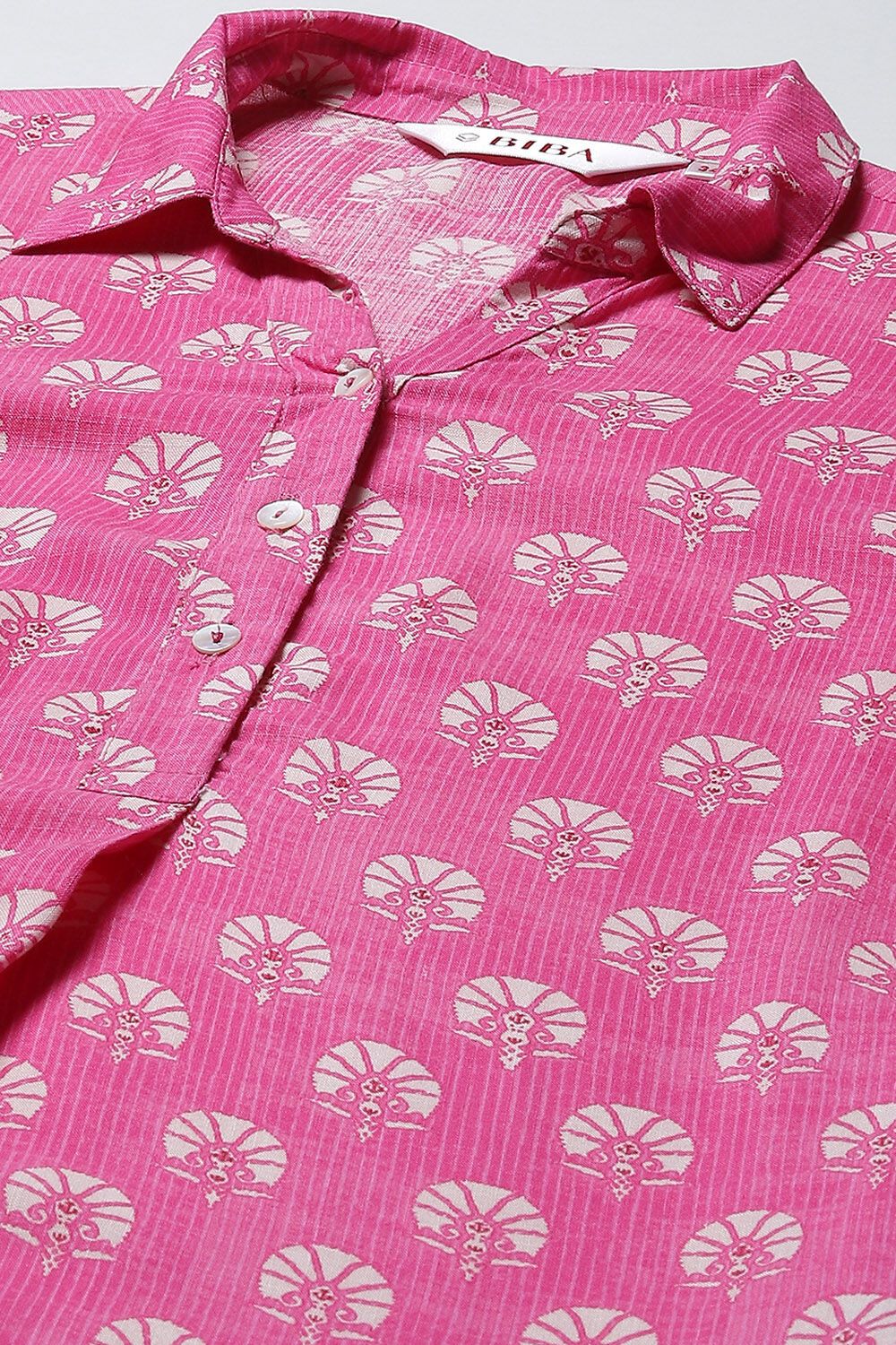 Pink Rayon Straight Printed Kurta image number 1