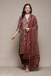 Indigo Cotton Blend Kalidar Printed Kurta Palazzo Suit Set image number 3