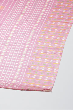 Pink Cotton Blend Digital Print Unstitched Suit Set image number 3