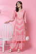 Pink LIVA Straight Kurta